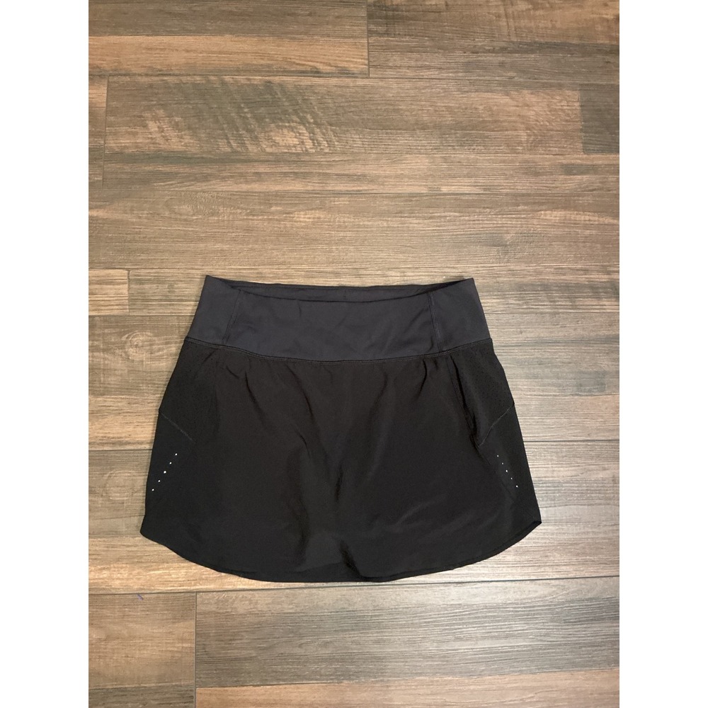 Athleta Run With It Skort Black Active Mini Skirt with Liner Size M